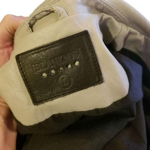 Blank Nyc GIRL’S Gray Full Zip Belted Faux Leather Moto Jacket Size Large - Picture 8 of 16